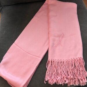 Avon Pink pashmina wrap scarf with fringe NWOT